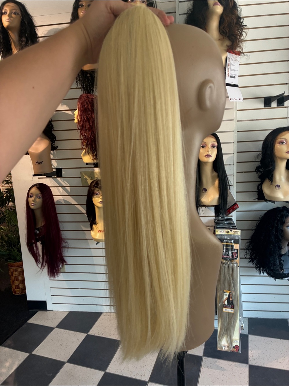 Blonde Straight Women's Hairpiece - Sleek Long ponytail cheer, dance, and casual